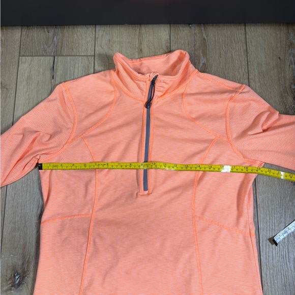 Tangerine Quarter Zip Striped Orange Top Long Sleeve Women’s Medium - Picture 7 of 10